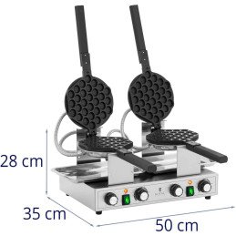Dviguba burbulinė vaflinė burbuliniams vafliams TEFLON 2 x 1400 W