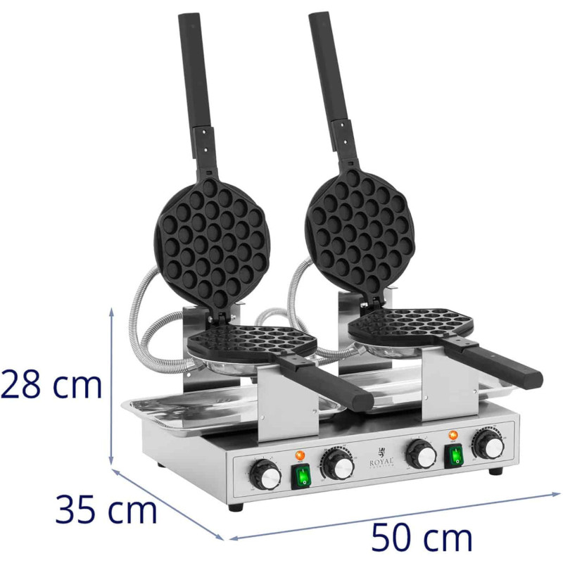 Dviguba burbulinė vaflinė burbuliniams vafliams TEFLON 2 x 1400 W
