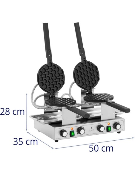 Dviguba burbulinė vaflinė burbuliniams vafliams TEFLON 2 x 1400 W Dviguba burbulinė vaflinė burbuliniams vafliams TEFLON 2 x 1400 W