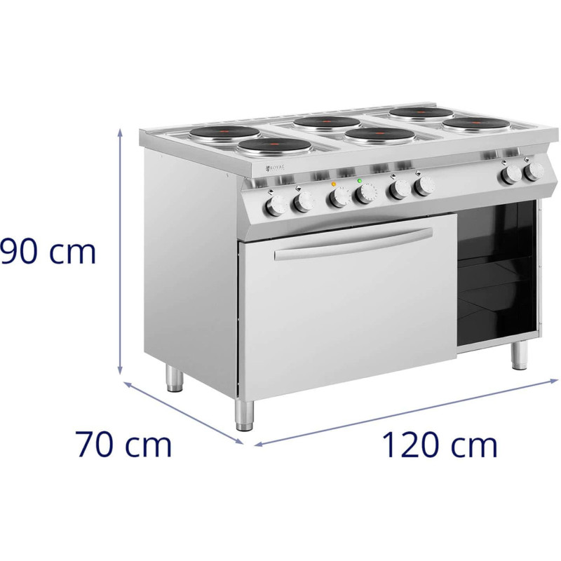 6 degiklių elektrinė viryklė su konvekcine orkaite ir spintele 400 V 15600 W