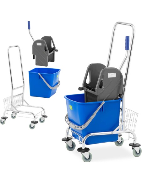 Vežimėlis grindims valyti su kibiru ir 30 l spaustuku