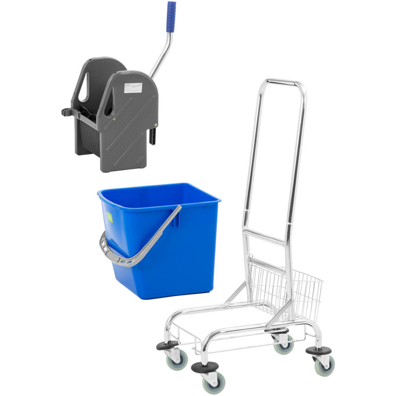 Vežimėlis grindims valyti su kibiru ir 30 l spaustuku