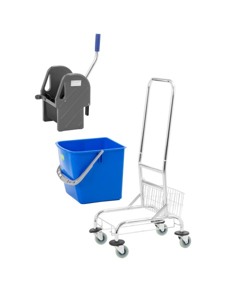 Vežimėlis grindims valyti su kibiru ir 30 l spaustuku
