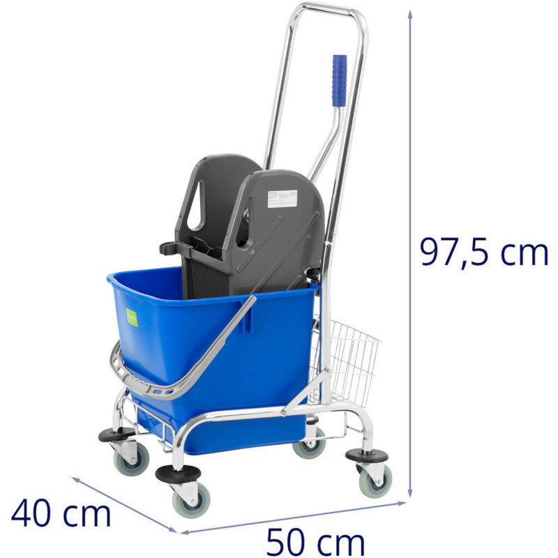 Vežimėlis grindims valyti su kibiru ir 30 l spaustuku