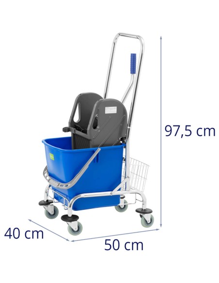 Vežimėlis grindims valyti su kibiru ir 30 l spaustuku