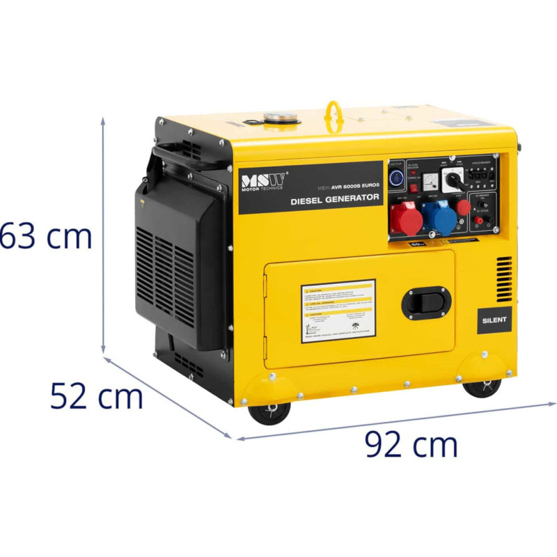 Galios generatorius dyzelinis generatorius 16 l 240/400 V 6000 W AVR