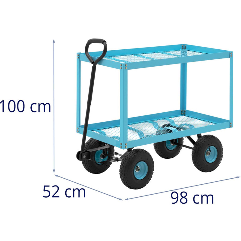 Sodo vežimėlis su 2 lygių tinkleliu iki 150 kg