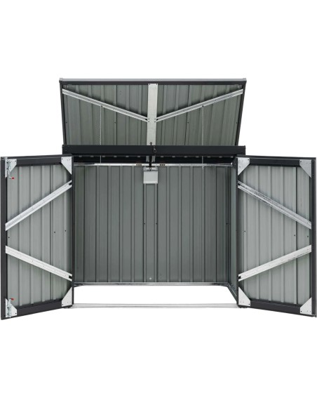 Dangtelio korpusas 2 dėžėms, 240 l šiukšliadėžės, metalinis Dangtelio korpusas 2 dėžėms, 240 l šiukšliadėžės, metalinis