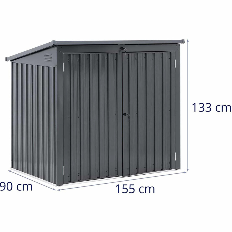 Dangtelio korpusas 2 dėžėms, 240 l šiukšliadėžės, metalinis