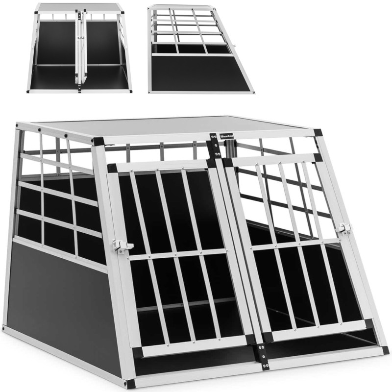 Trapecijos formos metalinis narvas šunims vežti 85 x 95 x 69 cm Trapecijos formos metalinis narvas šunims vežti 85 x 95 x 69 cm