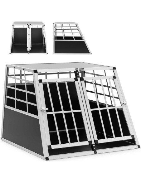 Trapecijos formos metalinis narvas šunims vežti 85 x 95 x 69 cm Trapecijos formos metalinis narvas šunims vežti 85 x 95 x 69 cm