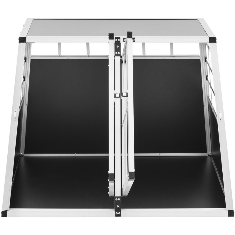 Trapecijos formos metalinis narvas šunims vežti 85 x 95 x 69 cm
