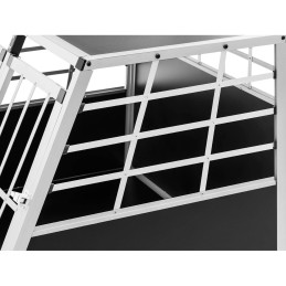 Trapecijos formos metalinis narvas šunims vežti 85 x 95 x 69 cm