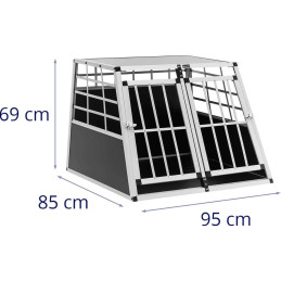 Trapecijos formos metalinis narvas šunims vežti 85 x 95 x 69 cm