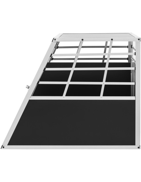 Trapecijos formos metalinis narvas šunims vežti su pertvara 95 x 85 x 70 cm Trapecijos formos metalinis narvas šunims vežti su pertvara 95 x 85 x 70 cm