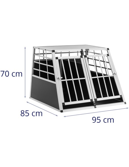 Trapecijos formos metalinis narvas šunims vežti su pertvara 95 x 85 x 70 cm Trapecijos formos metalinis narvas šunims vežti su pertvara 95 x 85 x 70 cm