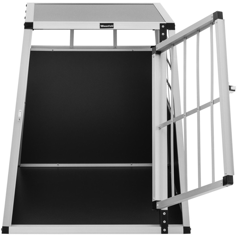 Trapecijos formos metalinis narvas šunims vežti 91 x 65 x 70 cm