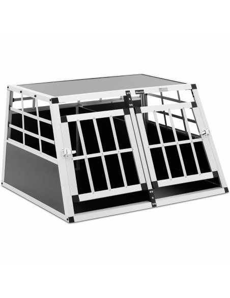 Trapecijos formos metalinis narvas šunims vežti su pertvara 70 x 90 x 50 cm Trapecijos formos metalinis narvas šunims vežti su pertvara 70 x 90 x 50 cm