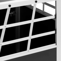 Trapecijos formos metalinis narvas šunims vežti su pertvara 70 x 90 x 50 cm