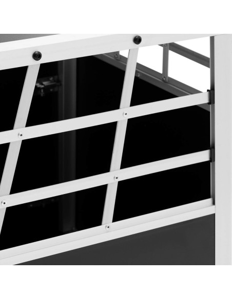 Trapecijos formos metalinis narvas šunims vežti su pertvara 70 x 90 x 50 cm Trapecijos formos metalinis narvas šunims vežti su pertvara 70 x 90 x 50 cm