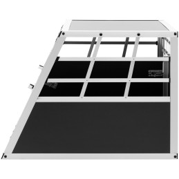 Trapecijos formos metalinis narvas šunims vežti su pertvara 70 x 90 x 50 cm