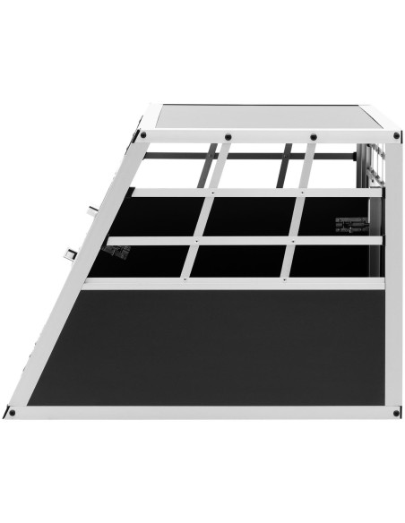 Trapecijos formos metalinis narvas šunims vežti su pertvara 70 x 90 x 50 cm Trapecijos formos metalinis narvas šunims vežti su pertvara 70 x 90 x 50 cm