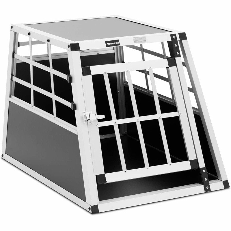 Trapecijos formos metalinis narvas šunims vežti 55 x 70 x 50 cm Trapecijos formos metalinis narvas šunims vežti 55 x 70 x 50 cm
