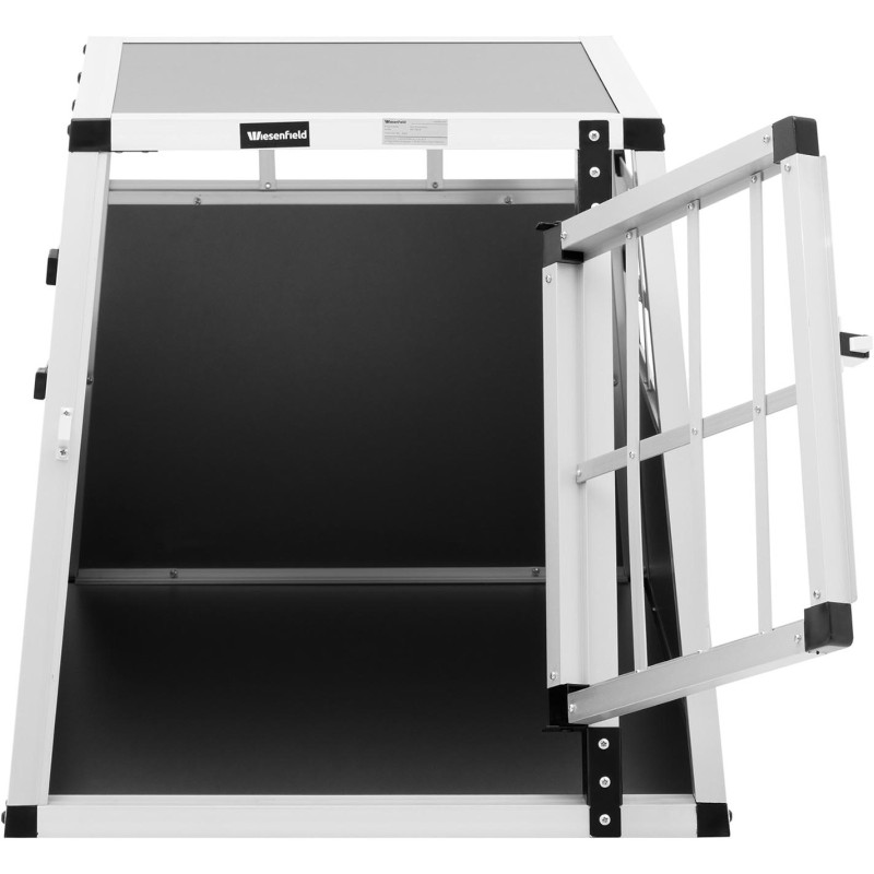 Trapecijos formos metalinis narvas šunims vežti 55 x 70 x 50 cm