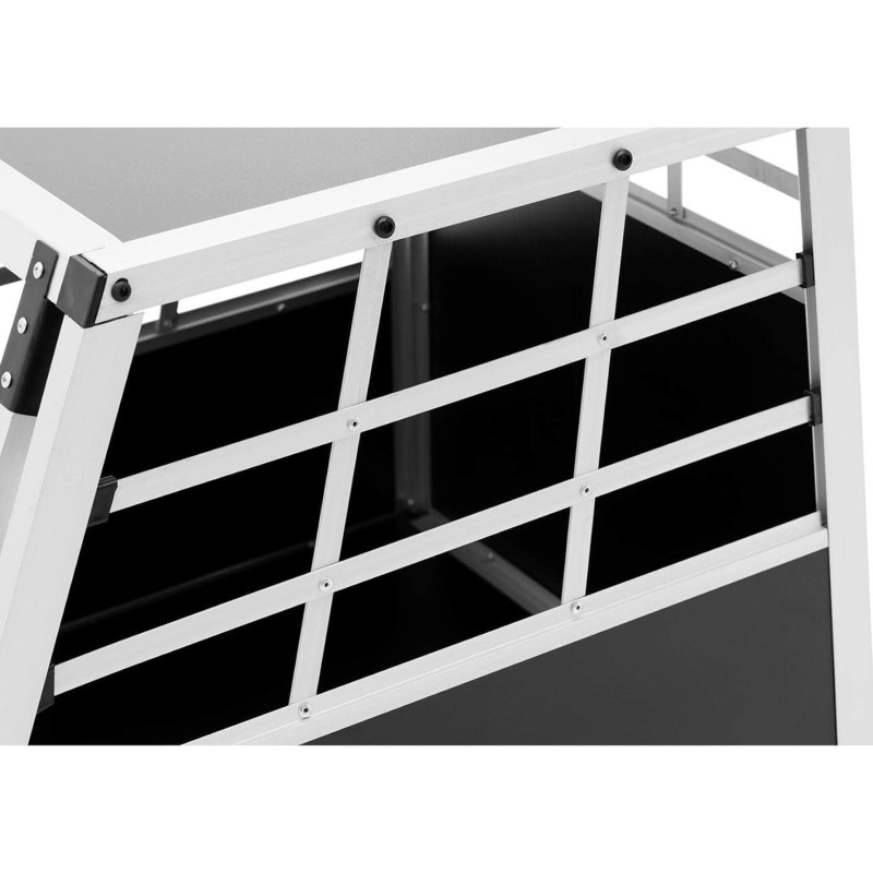 Trapecijos formos metalinis narvas šunims vežti 55 x 70 x 50 cm