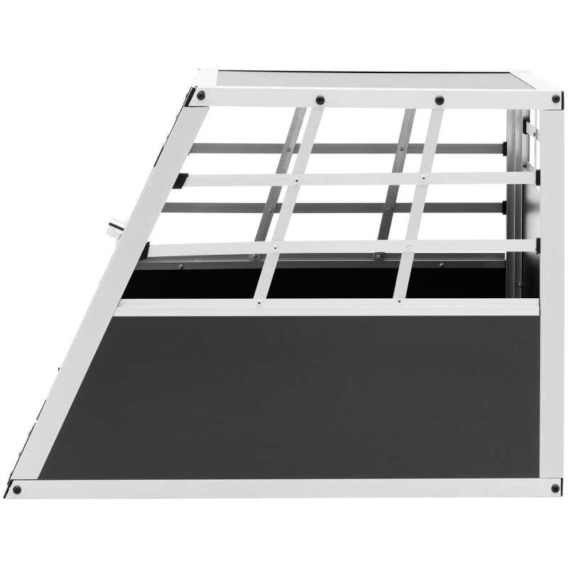 Trapecijos formos metalinis narvas šunims vežti 55 x 70 x 50 cm