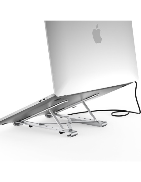 Stovas nešiojamam kompiuteriui PD USB-C HDMI 2xUSB-A 1xUSB-C 1xSD 1xTF juodas Stovas nešiojamam kompiuteriui PD USB-C HDMI 2xUSB-A 1xUSB-C 1xSD 1xTF juodas