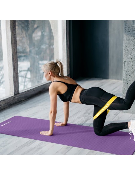 Mankštos kilimėlis 181 x 63 x 0,9 cm storio jogos kilimėlis mėlynas