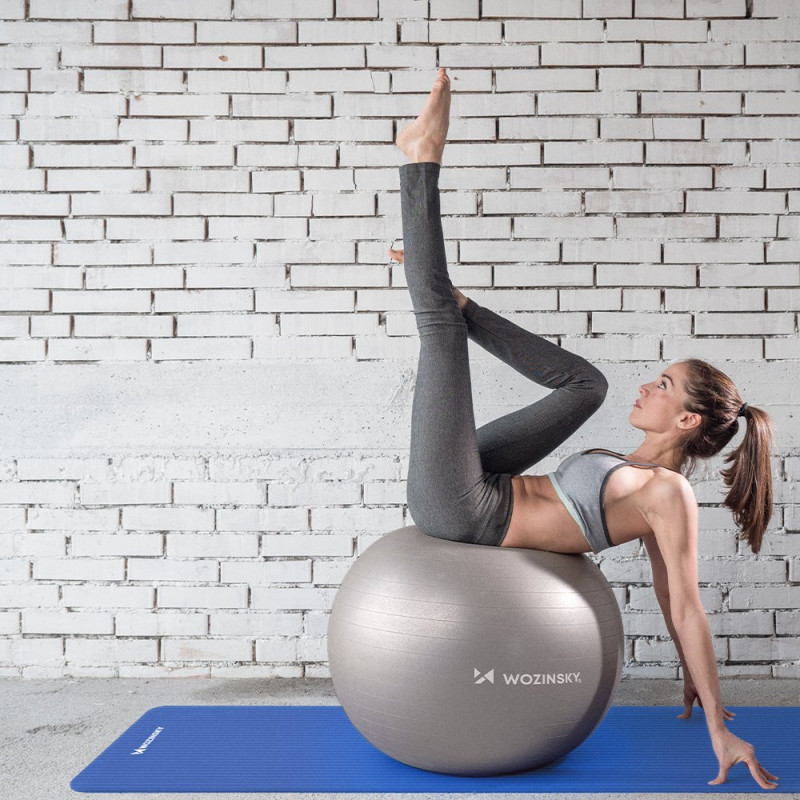 Mankštos kilimėlis 181 x 63 x 0,9 cm storio jogos kilimėlis mėlynas