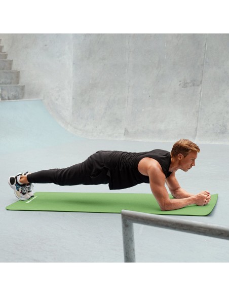 Mankštos kilimėlis 181 x 63 x 0,9 cm storio jogos kilimėlis mėlynas