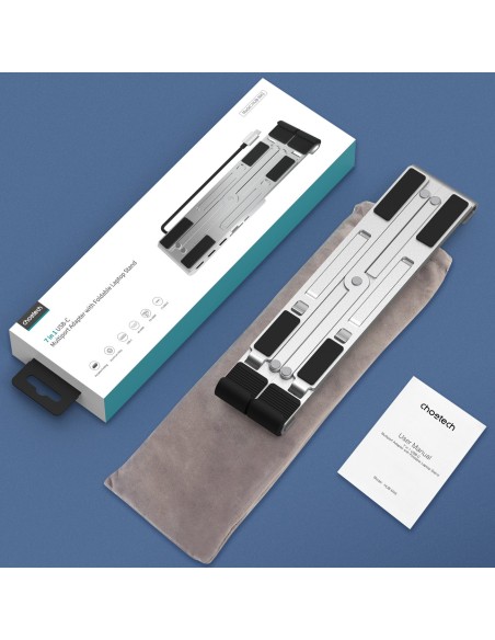 Stovas nešiojamam kompiuteriui PD USB-C HDMI 2xUSB-A 1xUSB-C 1xSD 1xTF juodas Stovas nešiojamam kompiuteriui PD USB-C HDMI 2xUSB-A 1xUSB-C 1xSD 1xTF juodas