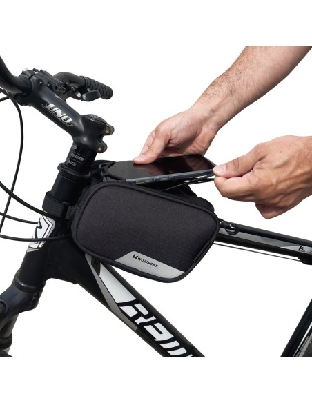 Dviračio rėmo krepšio telefono laikiklis iki 6,5 colio 1,5 l juodas