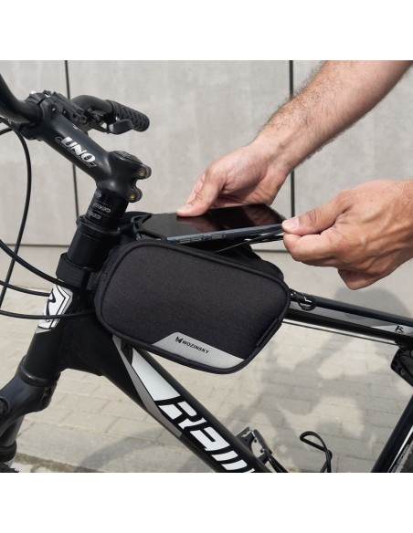 Dviračio rėmo krepšio telefono laikiklis iki 6,5 colio 1,5 l juodas