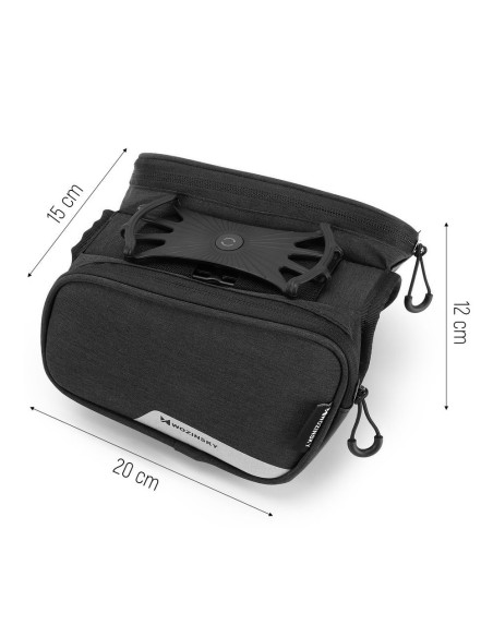 Dviračio rėmo krepšio telefono laikiklis iki 6,5 colio 1,5 l juodas