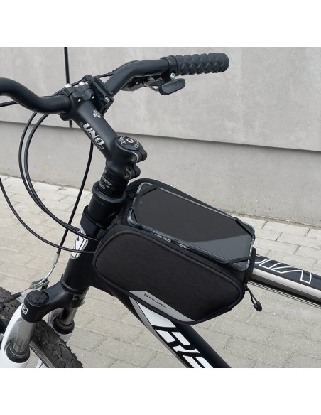 Dviračio rėmo krepšio telefono laikiklis iki 6,5 colio 1,5 l juodas