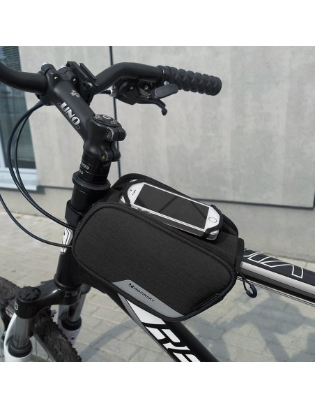 Dviračio rėmo krepšio telefono laikiklis iki 6,5 colio 1,5 l juodas