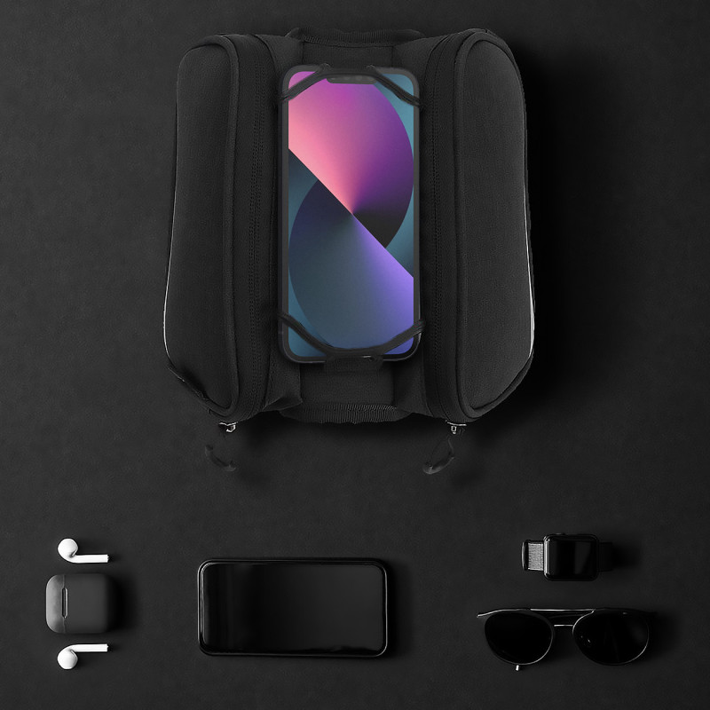 Dviračio rėmo krepšio telefono laikiklis iki 6,5 colio 1,5 l juodas