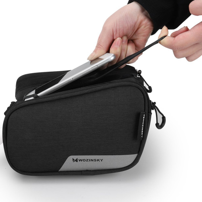 Dviračio rėmo krepšio telefono laikiklis iki 6,5 colio 1,5 l juodas