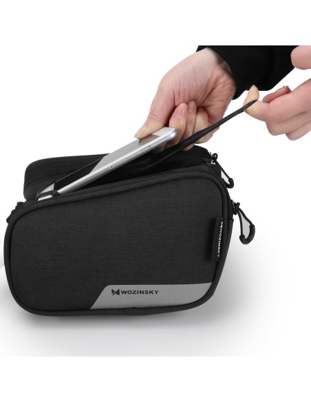 Dviračio rėmo krepšio telefono laikiklis iki 6,5 colio 1,5 l juodas