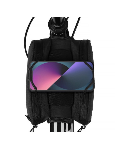 Dviračio rėmo krepšio telefono laikiklis iki 6,5 colio 1,5 l juodas