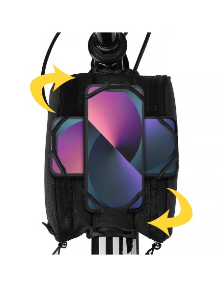 Dviračio rėmo krepšio telefono laikiklis iki 6,5 colio 1,5 l juodas