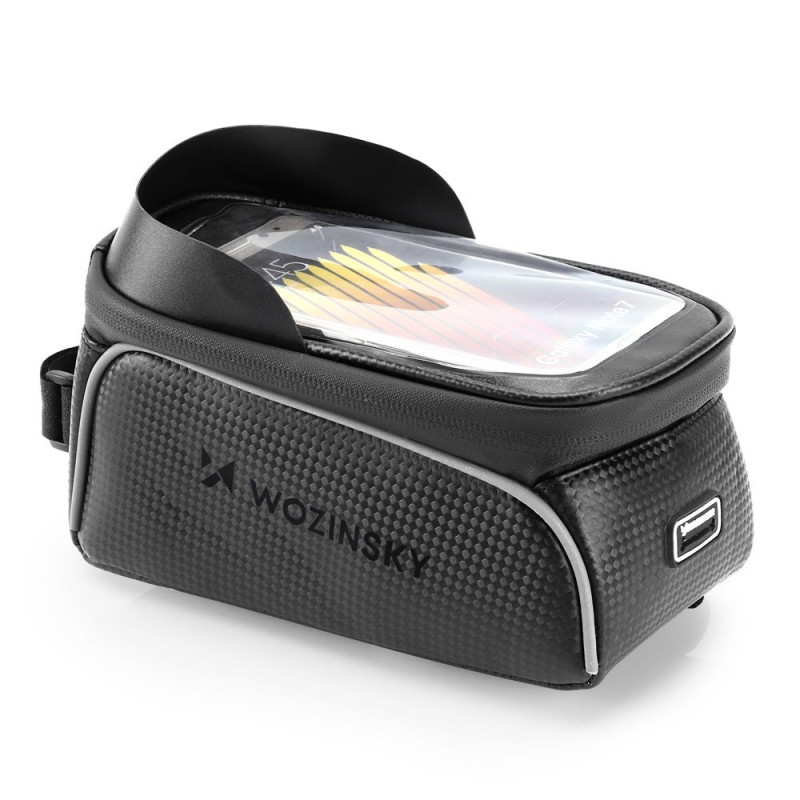 Dviračio rėmo krepšys su telefono dėklu 2 l juodos spalvos