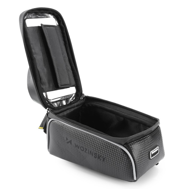 Dviračio rėmo krepšys su telefono dėklu 2 l juodos spalvos