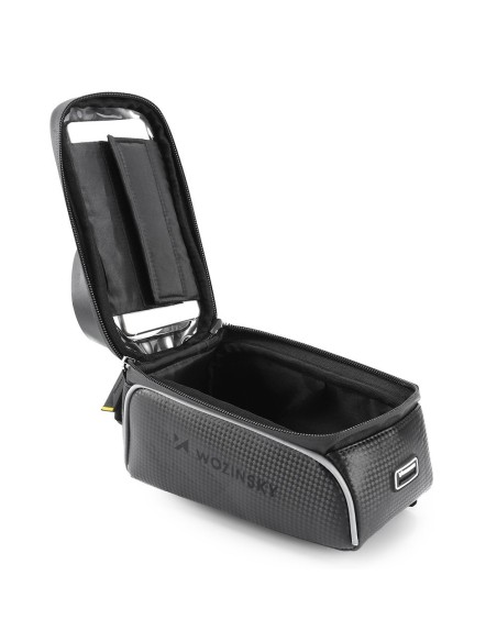 Dviračio rėmo krepšys su telefono dėklu 2 l juodos spalvos