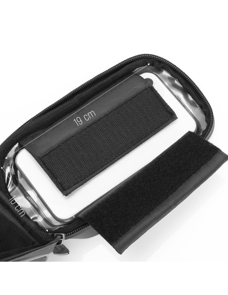 Dviračio rėmo krepšys su telefono dėklu 2 l juodos spalvos