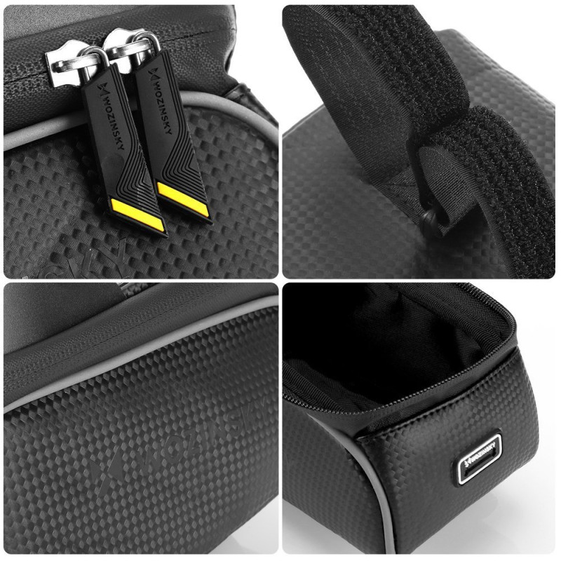 Dviračio rėmo krepšys su telefono dėklu 2 l juodos spalvos